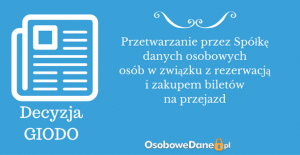 przetwarzanie danych decyzja giodo